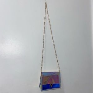 Blue/ Rainbow Coated Crossbody Bag